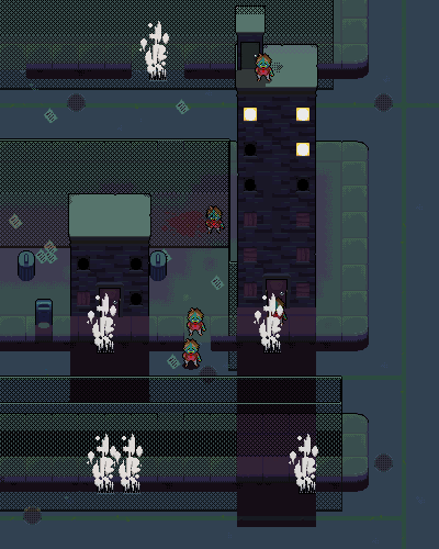 Night time mockup of an RPG set in a zombie world